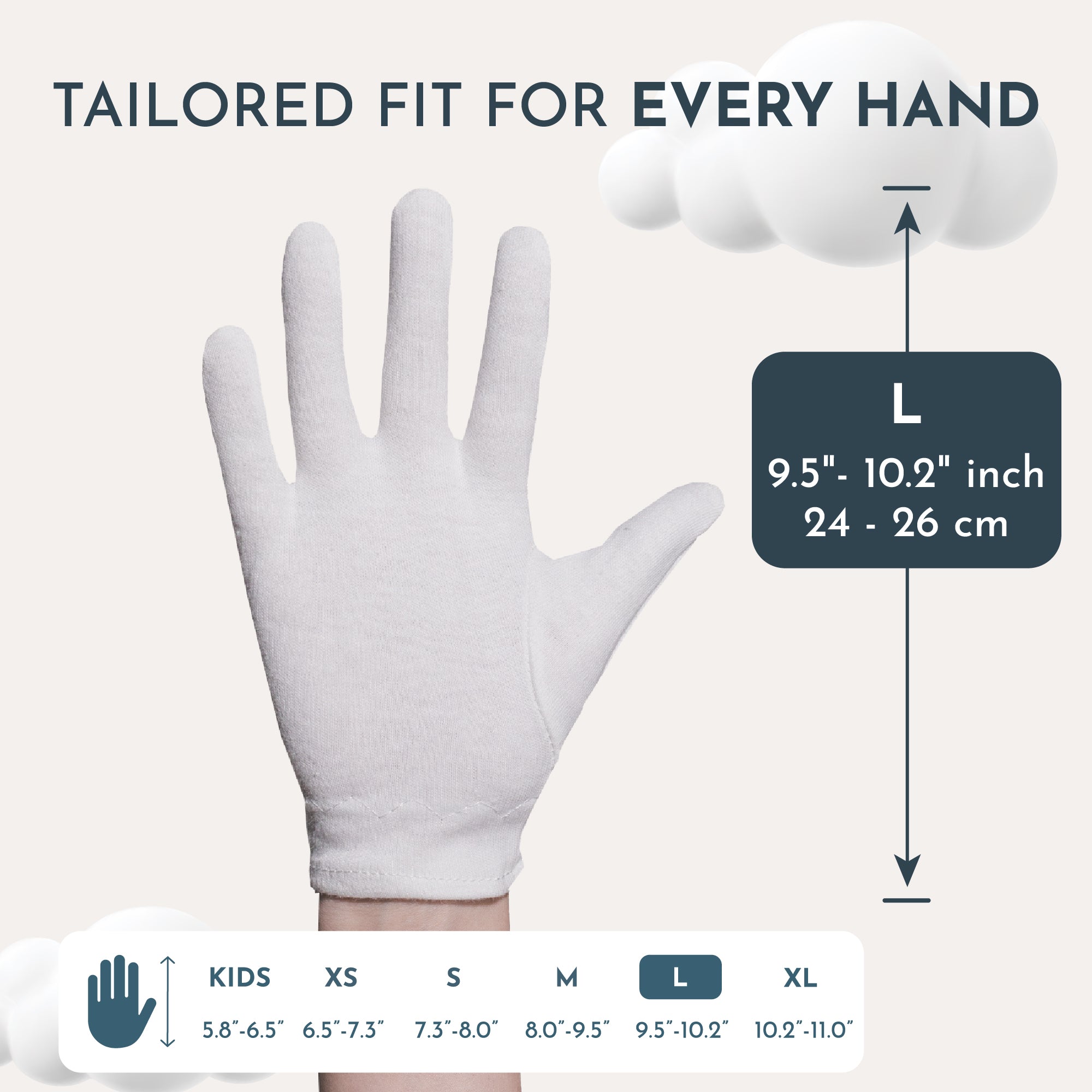 Cotton Moisturizing Gloves | Large