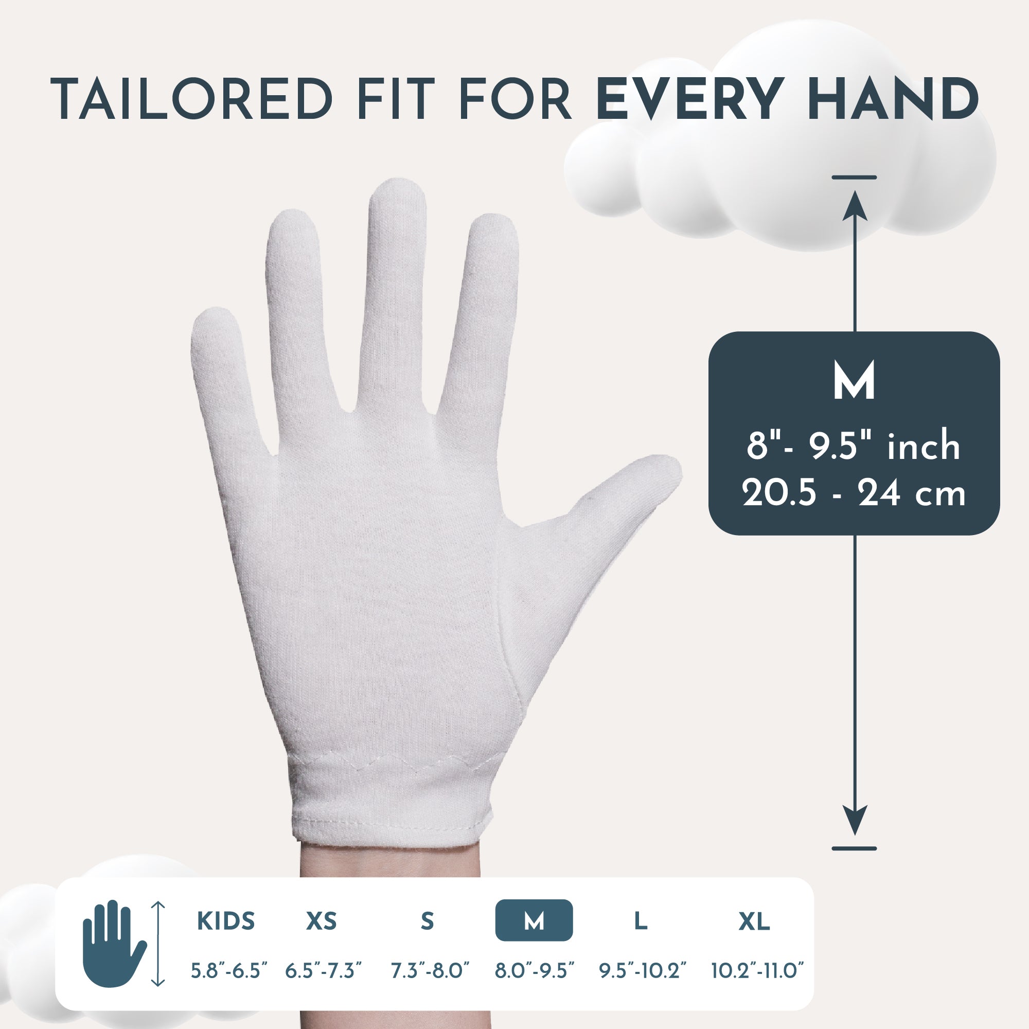 Cotton Moisturizing Gloves | Medium Touchscreen