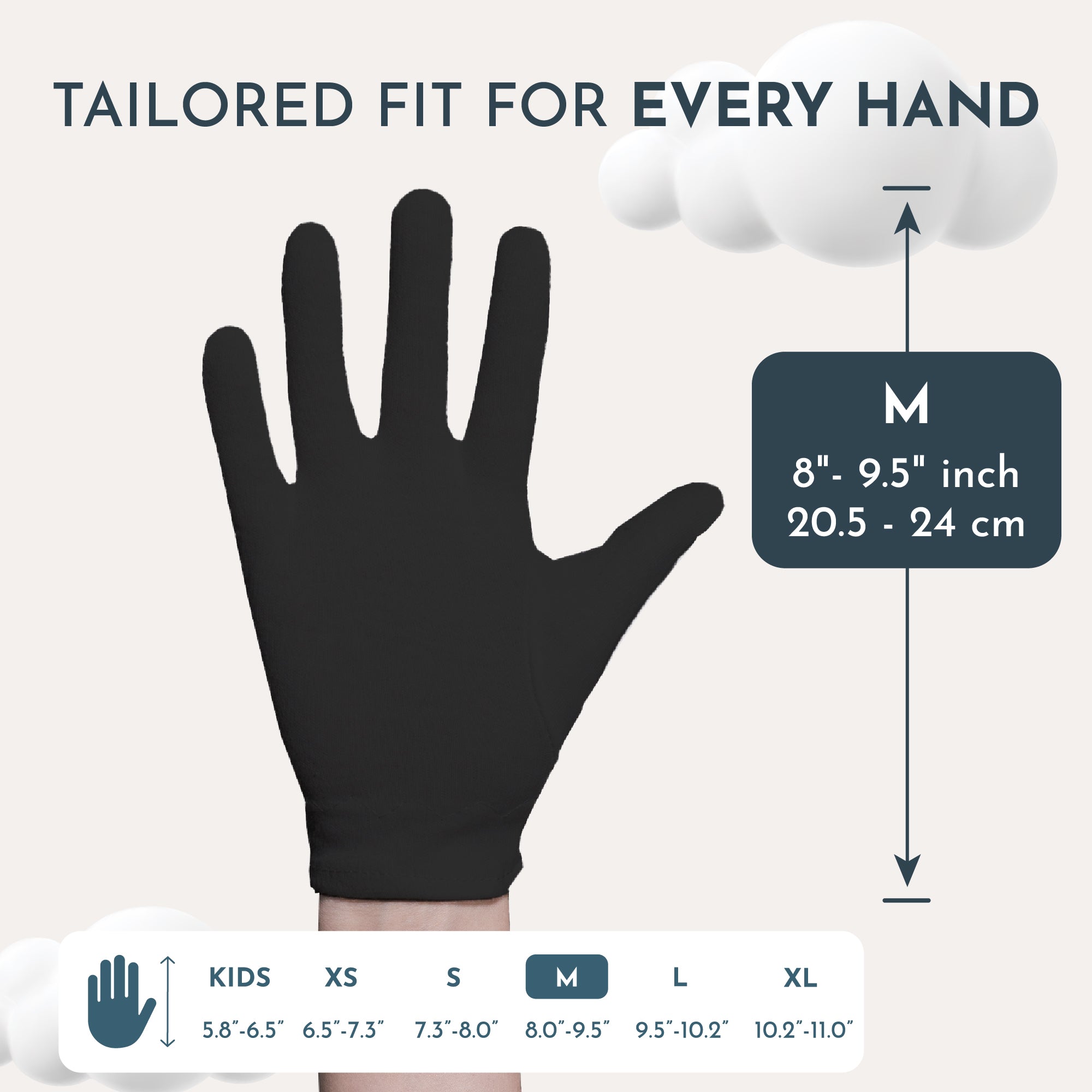 Cotton Moisturizing Gloves | Black